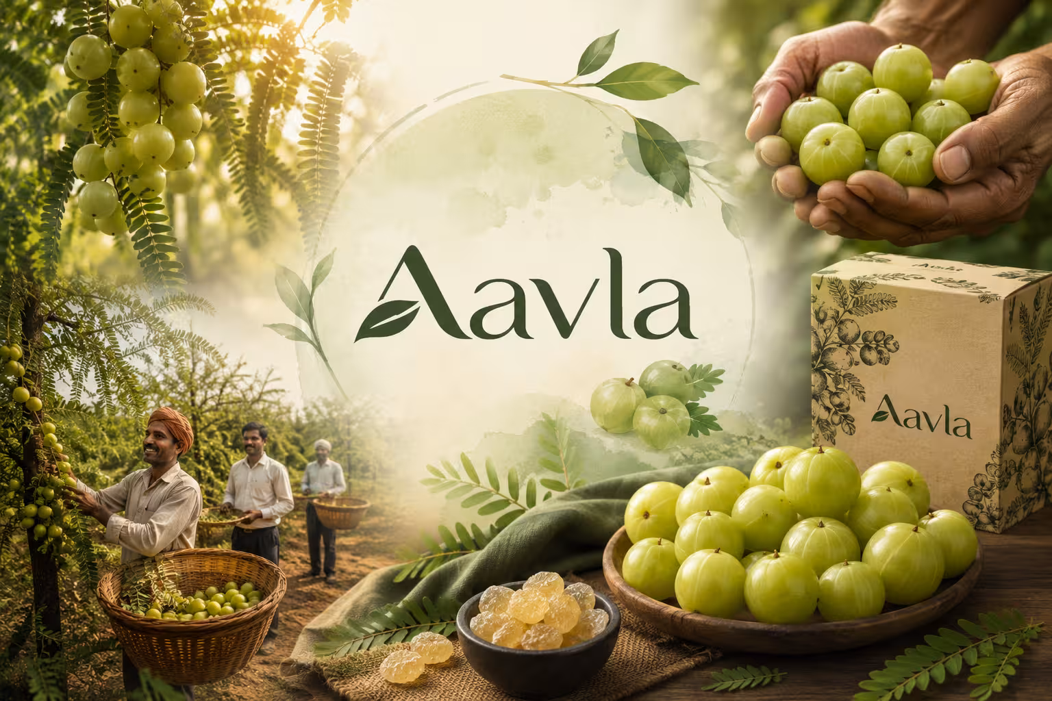 Amla orchard green leaves
